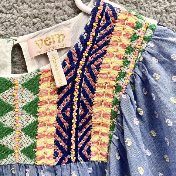 Verb by Pallavi Singhee Rhapsody Embroidered Blouse S Small Multicolor BOHO - Picture 7 of 15